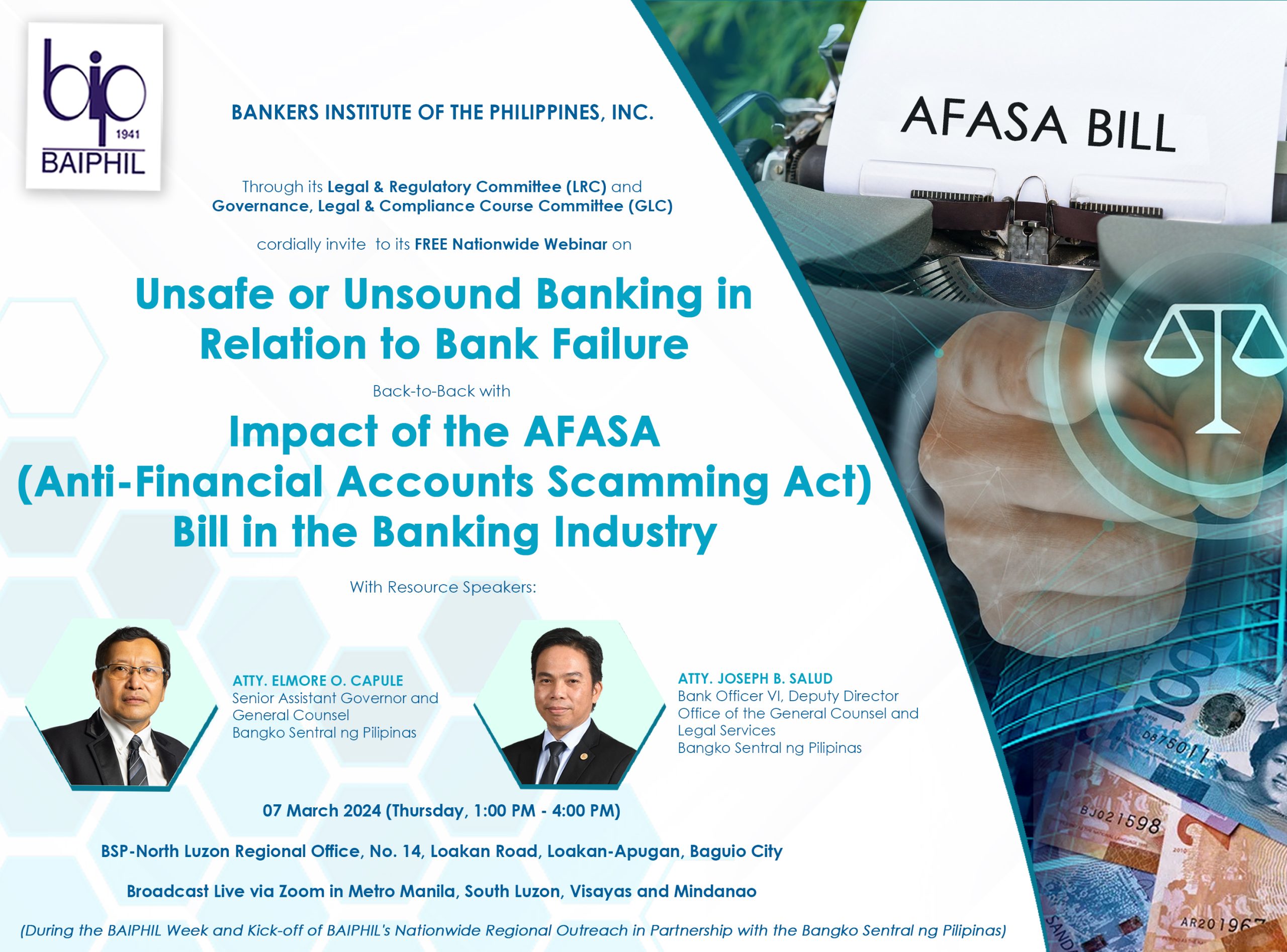 Unsafe or Unsound Banking in Relation to Bank Failure Back-to-Back with Impact of the AFASA (Anti-Financial Accounts Scamming Act) Bill in the Banking Industry