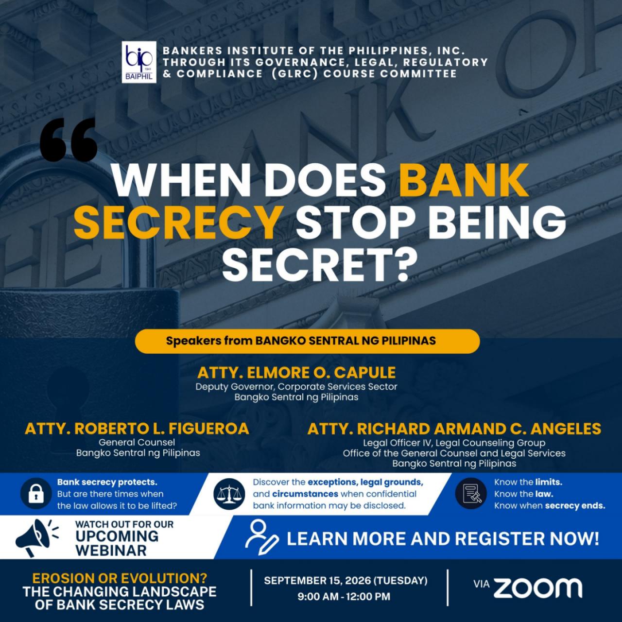 Erosion or Evolution? The Changing Landscape of Bank Secrecy Laws – 15 September 2026